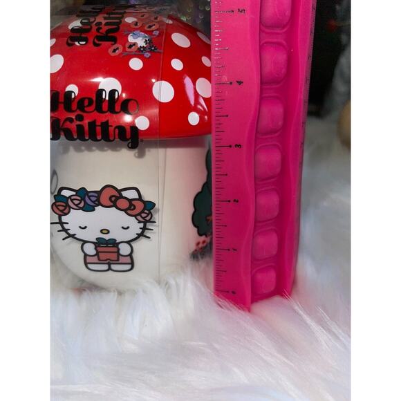 Sanrio Hello Kitty Mushroom Ceramic Mug with Lid 16 oz Cottage Core RED - Picture 7 of 8